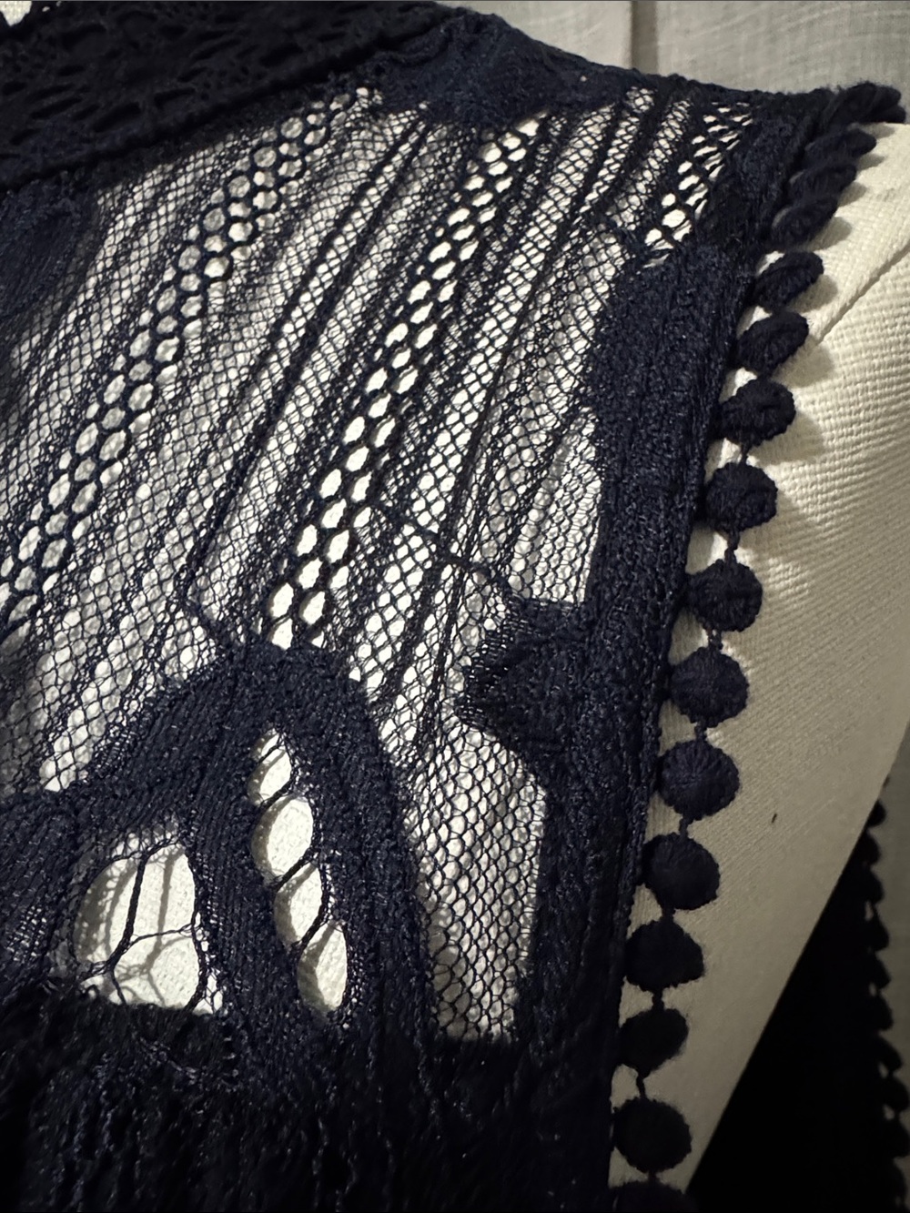 NWT Maurice’s Dress-0-Navy Lace Overlay-Swing Style-High Neck-Popover-Sleeveless - Picture 4 of 15